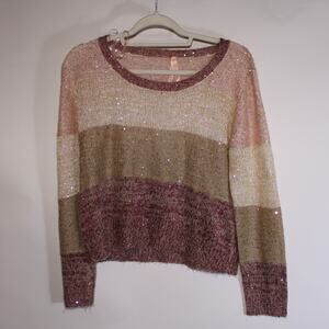 Ally Light Knit Sweater With Sequins Size 10